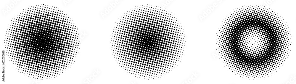 Poster halftone. halftone gradient in circle. dots pattern background. vector illustration