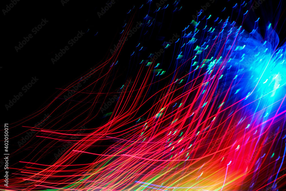 Canvas Prints abstract motion curved lights on dark background
