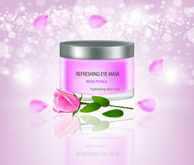 Face mask with rose. vector