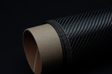 Carbon fiber with twill weave on carton roll