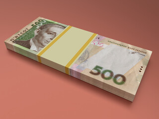 Ukrainian money hryvnia on color background