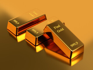Gold bank bullions. Business and finance concept