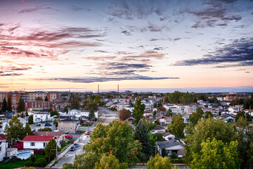 Residential area, sunset, Rouyn-Noranda, Abitibi, Quebec, Canada