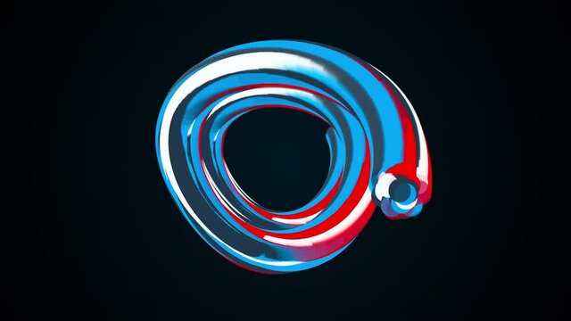 Abstract rings of flashing colorful stripes, computer generated. 3d render of modern backdrop