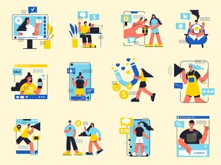 Fototapeta premium Influencer Marketing Color Set