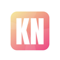 KN Letter Logo Design With Simple style