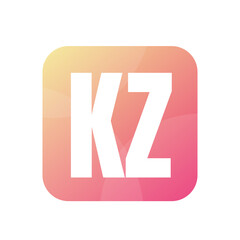 KZ Letter Logo Design With Simple style