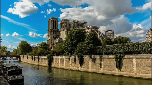 Timelapse at notre dame after fire
