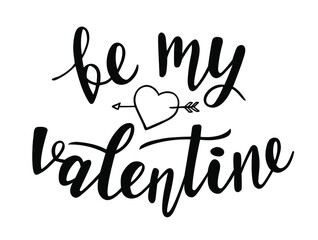 St.Valentines Day  hand lettering on white background. Vector for cards, banners, wrapping paper, posters, scrapbooking, pillow, cups and fabric design. 