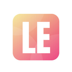 LE Letter Logo Design With Simple style