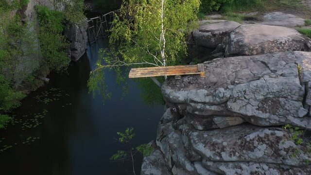 River in the stone canyon of the village of Buki