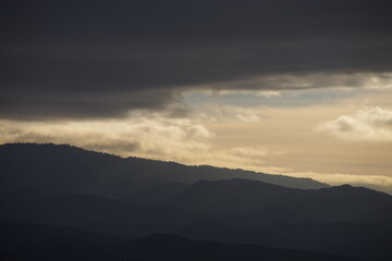 Mountains Overcast Sky