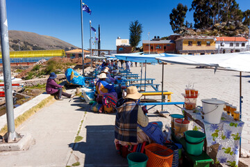 San Pedro de Tiquina, Titicaca lake: Lake passage ships transporting cars through the lake towards the islands