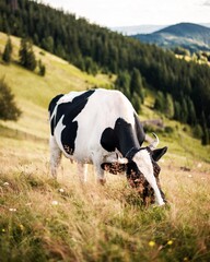 Cow in Ukrainian Carpathians