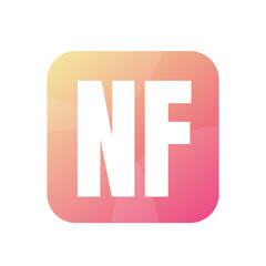 NF Letter Logo Design With Simple style