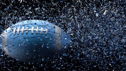American Football Ball with Particles. 3D illustration. 3D high quality rendering. 3D CG.  © DRN Studio