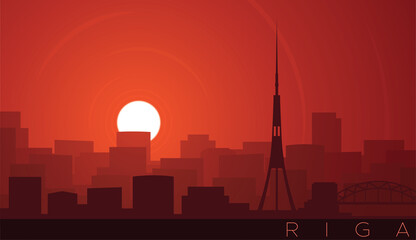 Obraz premium Riga Low Sun Skyline Scene