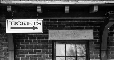 Vintage sign for admission tickets