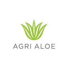 Illustration Vector Logo Design Of Aloe Vera 