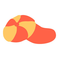 Baseball cap flat template side view isolated