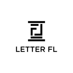 illustration of a alphabet F L