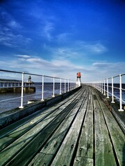 The East pier at Whitby on the North Yorkshire Coast.
