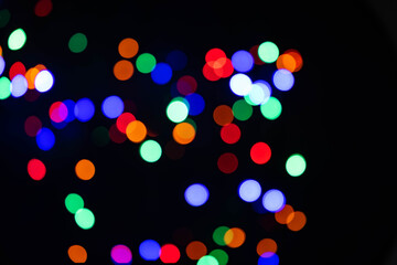 multicolored Bokeh balls abstract defocused back ground