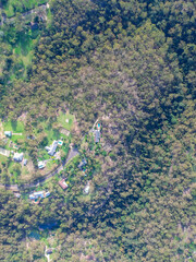 Panoramic Aerial view of Dural a country suburb in Sydney NSW Australia with lush green trees and...