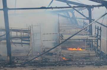 Refugee camp burns in Bosnia and Herzegovina. Migrant camp Lipa near Bihac has been destroyed in a...