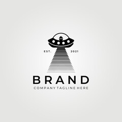 ufo logo, alien logo vector illustration design graphic © Lodzrov