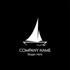 yacht silhouette illustration with black