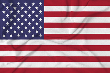 cotton fabric waving flag of the united states of america illustrating nationalism
