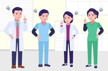 Young and healthy healthcare professionals with background