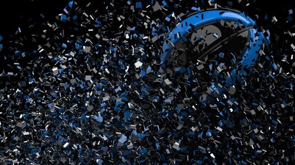 Basketball and Particles. 3D illustration. 3D high quality rendering. 3D CG.