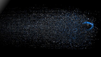 Basketball and Particles. 3D illustration. 3D high quality rendering. 3D CG.