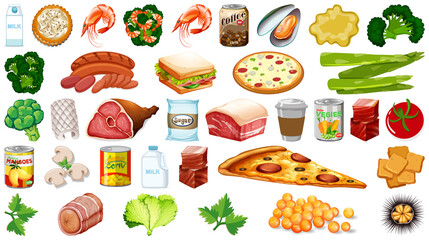 Set of food isolated