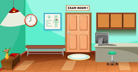 Hospital blank exam room scene