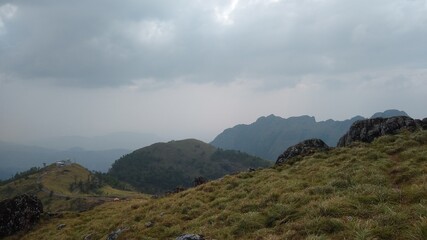 Beautiful grassland, Ponmudi hill station Thiruvananthapuram, Kerala landscape view