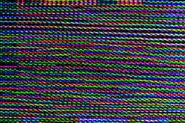 Striped multicolored abstract blurred background with distortion effect. Glitch effect.