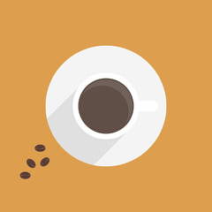 Coffee cup top. Vector illustration.