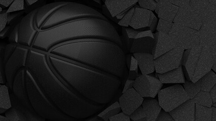Basketball and Particles. 3D illustration. 3D high quality rendering. 3D CG.	 - obrazy, fototapety, plakaty