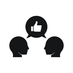 Dialog with sign bravo, chat icon, isolated on white background