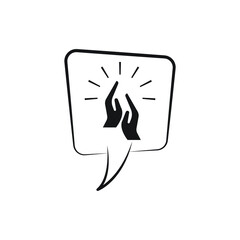 Dialog with sign bravo, chat icon, isolated on white background