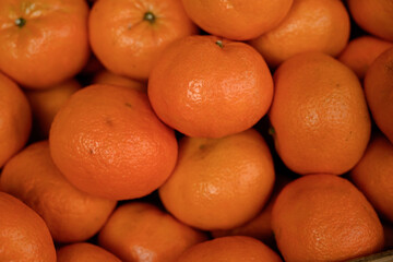 Pile of Tangerines Close Up