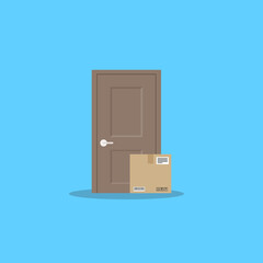 Delivery to door concept. Vector illustration.