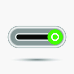 On Off Push style power buttons, The Off buttons are enclosed in red, The On buttons are enclosed in green with white background.