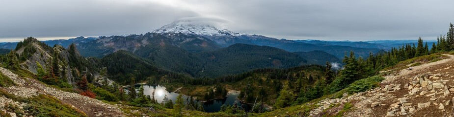 Panorama of Washington Wilderness and Mount Rainier