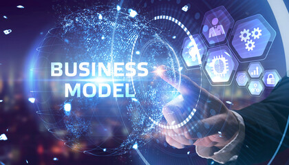Business, Technology, Internet and network concept. Shows the inscription: BUSINESS MODEL