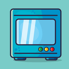 modern oven front view isolated vector illustration in flat style