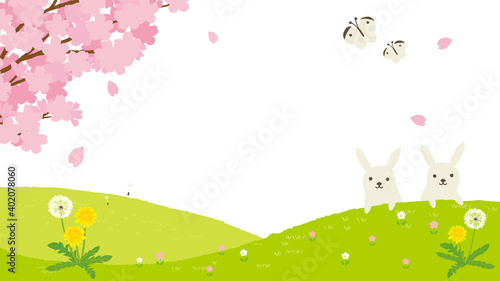 春の風景 背景イラスト Wall Mural Wallpaper Murals Perori 春の風景 背景イラスト Wall Mural Wallpaper Murals Perori